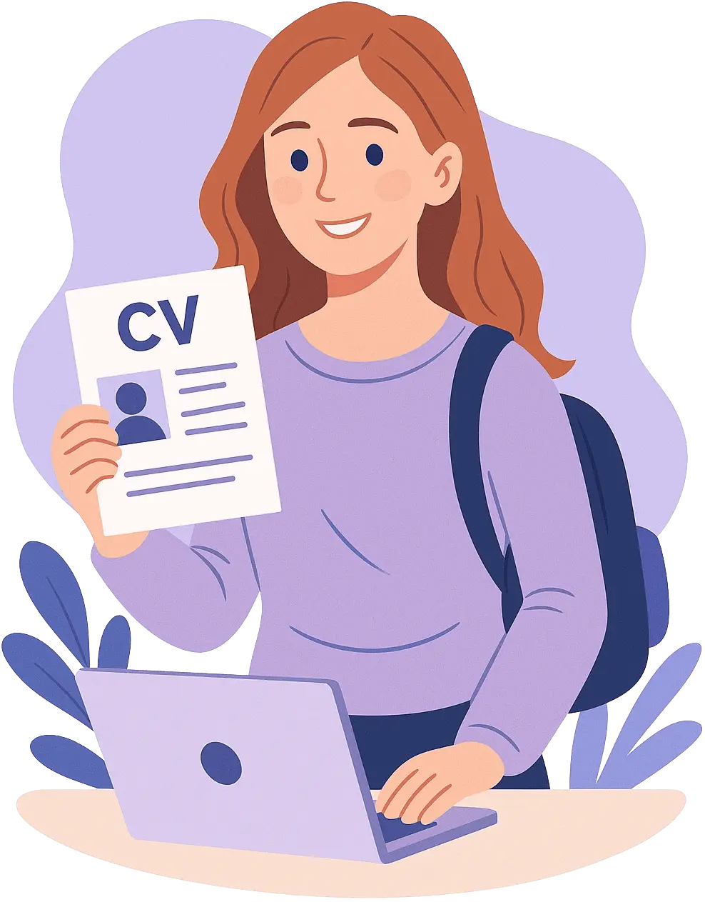 Étudiante optimisant son CV avec l'IA de LaunchMe